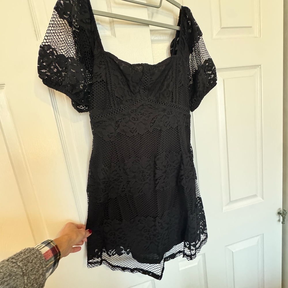 Anthropologie Free People Black Lace Versatile Dress - Picture 3 of 8
